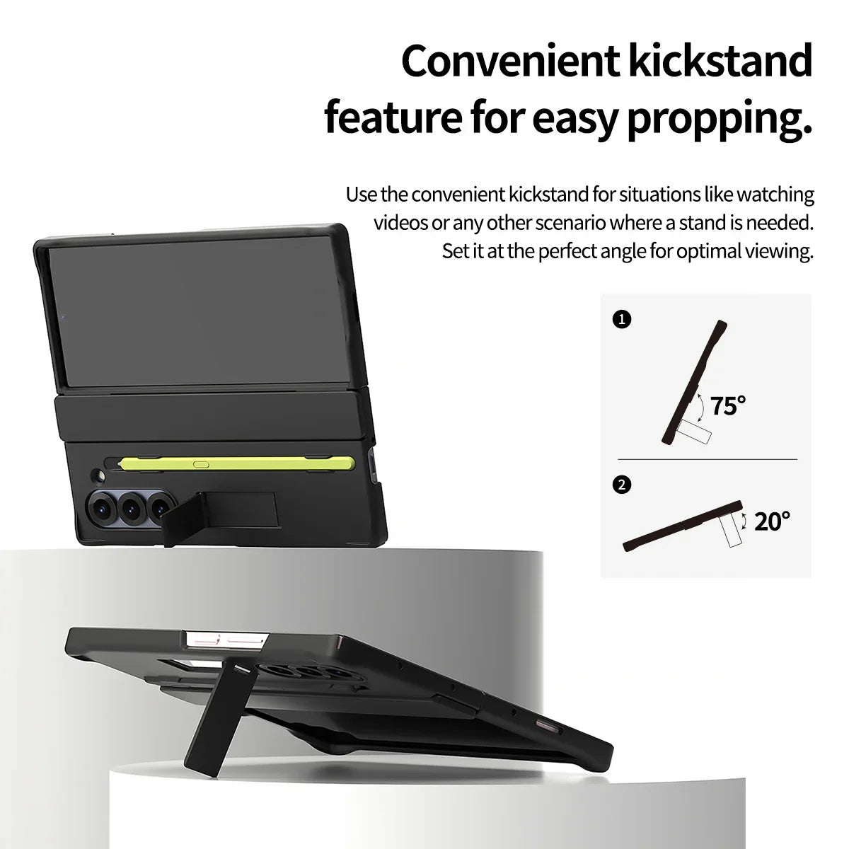 Araree Samsung Z Fold 6 Nukin 360 Stand + Pencil Slot Case - Black - Tashqila Araree Samsung Z Fold 6 Nukin 360 Stand + Pencil Slot Case - Black - Tashqila
